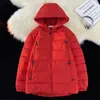 Parkas d'hiver en coton pour hommes, vestes rembourrées à col roulé, manteau coupe-vent ouaté à capuche, couleur unie, collège, noir, blanc, rouge, veste matelassée 231011