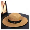 Wide Brim Hats Sun Small Bee Straw Hat European And American Retro Gold Braided Female Loose Sunscreen Sunshade Flat Cap Visors Ha3147