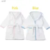 Serviettes Robes 100% coton blanc éponge peignoirs avec Drstring unisexe enfants vêtements de nuit pour filles garçons Bathroon SetsL231124