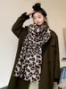 Scarves Elegant Imitation Cashmere Women Retro Leopard Print Winter Double Sided Scarf Warm Lady Female Thick Blanket Long Wrap Shawl 231012