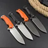 H1085 Outdoor Survival Straight Knife DC53 Satin/Titanium Coated Blade Full Tang G10 Handle Fixed Blade Knives with Kydex Hong