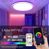 천장 조명 스마트 Tuya WiFi LED 천장 조명 RGBCW Dimmable 초박형 표면 장착 램프 24W Alexa Google 홈 거실 침실 램프 Q231012