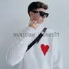 Men's Sweaters Fashion Brands Winter 2023 Letter Heart Embroidered Sweater Men's High Collar Sweatshirt Loose Casual Pullover Women's Clothing J231012