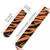 Мужские носки с принтом зебры и тигра Оранжевые мужские мужские женские весенние чулки из полиэстера