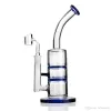 Стеклянные бонги Кальяны Двухслойные кальяны Fliter Dab Rigs Percolater Pipe Recycler Толстая основа 14 мм Banger