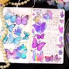 Gift Wrap 3 Sheets Dazzle Foil Butterfly Series Stickers Scrapbook Decoration Collage Journal Handbook Eesthetic Sticker Craft Supplies