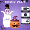 Other Event Party Supplies 150cm 5FT Inflatable Halloween Pumpkin Outdoor Garden Decoration Blowing Up Snowman Fun Soul Hats Toys with Built-in LED Lights T231012