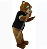 Performance Brown Bear Mascot Costume di alta qualità Caratteri di carnivali per adulti Carnivals taglia festa di compleanno di Natale Fancy Outfit