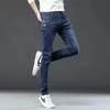 Herr jeans 3 färger 2023 män bomull högkvalitativ koreansk stil stretch smal fit denim byxor mode knapp skinny manliga byxor 231012