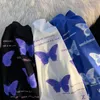 Kvinnors T-skjortor Herr-t-shirt Butterfly Print Short Sleeve Femme Summer 2023 Top Gothic Casual Overdized Tee Vintage Tops