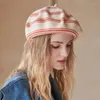بيريتس صوف رفيع القبعات المحبوكة قبعة حياكة ملونة مخطط