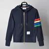 Série de barras coloridas primavera e outono novo produto marca na moda masculino com capuz com zíper casaco esportivo casual 7087-10