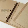 Albümler Kitaplar Retro Kraft Paper Cover Fotoğraf Albümü Boş Kraft Sayfa Düğün Konuk Kitabı Bebek Anılar Hediye Gevşek Yaprak Scrapbookl231012