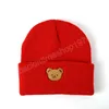 Koreanische Nette Bär Baby Hut Gestrickte Cartoon Stickerei Baby Jungen Mädchen Kappe Beanie Winter Warme Kleinkind Kinder Motorhaube Hut