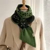 Шарфы Люксовый бренд Зимний кашемировый вязаный шарф для женщин Дизайнерский принт с теплым шейным платком Бандана Леди Длинный узкий галстук на шею 231012