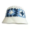 Szerokie brzegowe czapki wiadra czapki ręcznie robione szydełkowe kwiat kubełko czapkę dla dziewcząt koreańskie podróżne plaż