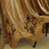 Gordijn Wateroplosbare pure stoffen Luxe Turkije Gordijnen China Leverancier Chenille Geborduurde Woonkamer Polyester Tule