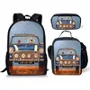 Backpack Classic Cartoon Funny Car Print 3D 3PCS/UNIT