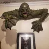 Objetos decorativos Estatuetas Criatura da Lagoa Negra Sepultura Modelo Cosplay Homem Lagarto Sala Monstro Decoração ao ar livre Halloween Presentes para crianças Adereços