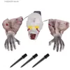 Andra evenemangsfestleveranser Halloween upplyst banbrytare med LED Scary Zombie Decors Festival Theme for Garden Haunted House Graveyard Decoration T231012