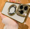 Bling Diamond Magnetic Wireless Charging Cases For Iphone 15 14 Plus 13 Pro Max 12 11 Samsung S23 Ultra S22 Luxury CD Soft TPU Plating Chromed Phone Fine Hole Cover