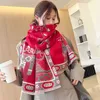 Scarves Luxury Winter Cashmere Scarf Women Design Print Warm Pashmina Blanket Female Shawl Wraps Thick Poncho Bufanda 231012