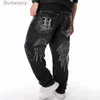 Men's Jeans co Man Loose Baggy Jeans Hiphop Skateboard Denim Pants Street Dance Hip Hop Rap Black Trouses Chinese Size 30-L231011