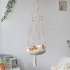 Camas de gato Móveis Grande Macrame Cat Hammock Macrame Pendurado Swing Cat Dog Bed Basket Home Pet Cat Acessórios Dog Cat's House Puppy Bed Gift 231011