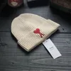 Zimowa ami wełna czapka czapka gęstna haftowa haftowa linia ciepła kapelusz miękki wełniany kapelusz