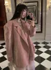Trajes de mujer Blazers 2023 Corea Chic Rosa Blazer extragrande para mujer Vintage Oficina elegante chaqueta femenina Casual manga larga abrigo de primavera 231012