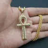 Högkvalitativ Jesus Cross Pendant Halsband Rostfritt stål 18K Guldpläterade religiösa smycken för kvinnor Män tro halsband