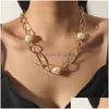 Barocco simulato collane di perle donne Toggle catena dichiarazione collana girocollo per la moda 2021 gioielli di tendenza Dhgarden Otwkl