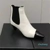 2023-Designer Luxury Pure Color Pointed Boots Womens Outdoor Party Chelsea Ankle Boot Lady