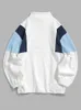 Men s Hoodies Sweatshirts Hoodie for Men Fluffy Polar Fleece York Embroidery Turtleneck Pullover Color Block Zipper Sweats 231012