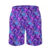 Shorts masculinos Board Peacock Design Retro Swim Trunks Abstrato Pena Imprimir Homens Quick Dry Running Qualidade Plus Size Praia Calças Curtas