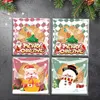 Christmas Decorations 100 Pcs Gift Bags Self Adhesive Cookies Bag Year Party Favors Wrapping Snack Baking Plastic