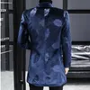 Mélanges de laine pour hommes, manteau chaud en velours imprimé bleu Royal, veste d'hiver de styliste pour hommes, tendance, coupe cintrée, longue et pour 231011