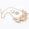 Wedding Jewelry Sets Arrival Fashion Women Rhinestone Flower Statement Pendant Necklace Earrings Set Wholesale Drop 231012