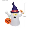 Autres fournitures de fête d'événement 1,5 m Halloween jouets gonflables fantôme lumineux ornements de citrouille de poche pour la cour de la maison en plein air Halloween accessoires de décoration T231012