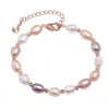 Braccialetti con ciondoli Bracciale con perle d'acqua dolce naturali per ragazze Stargirl Choice Day Accessori donna dorati