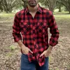 Men's Casual Shirts Fall Men's Flannel Plaid LongSleeved Casual Button Shirt USA Regular Fit Size S To 2XL Classic Checkered Double Pocket Design 231011