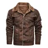 Veste d'hiver en cuir et fausse fourrure pour homme, manteau masculin rétro en daim, Streetwear épais, bombardier de marque Biker AGH01 231011