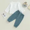 Ensembles de vêtements 2 pièces printemps automne bébé garçon vêtements ensemble couleur unie à manches longues T-shirt pantalon coton lin tenue en bas âge