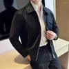 Kurtki męskie marka odzieży Wysokiej jakości kurtki skórzane/mężczyzna Slim Fit Mash