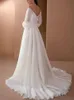 Urban Seksowne sukienki moda jesienna długie rękawy z ramion biała długość podłogi sukienki wieczorowe żeńskie seksowne sukienki na przyjęcie weselne 231011