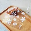 Envoltório de presente 50 pcs Clear 10x10cm Natal Floco de Neve Saco de Biscoito Plástico Celofane Autoadesivo Selo Padaria Cello Bags