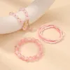 Bracelets tissés à la main pour femmes et filles, chaîne à breloques marguerite rose transparente, bijoux cadeau