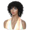 Syntetyczne peruki Pixie Cut Bob Perukę Kręcone ludzkie włosy peruki dla czarnych kobiet Afro Kinky Curly Bob Perukę z grzywką Pełna maszyna wykonana nie koronkowa peruki 231012