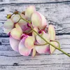 Julekorationer 3D Liten Butterfly Orchid 6 Headsbuntle Fake Flower Home Drapery Wall Wedding Decoration Christmas Diy Artificial Phalaenopsis 231012