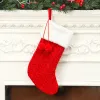 Großhandel Strickwolle Weihnachtsstrumpf Weihnachtsbaum Ornament Santa Candy Geschenktüte Gestrickte Socken Prop Socken Party Anhänger Dekorationen